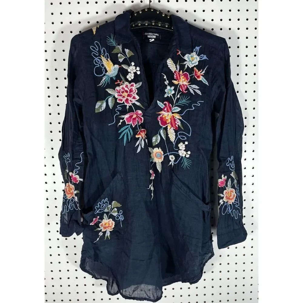 Johnny Was Miro Henley popover tunic top size xs